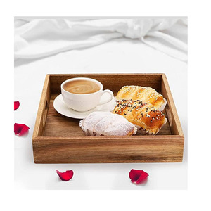 Square <b>Coffee</b> <b>Table</b> Trays Acacia Wood Serving Tray Decorative Storage - Product Image 1