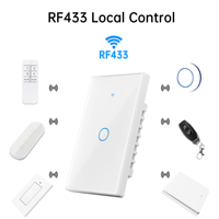 Interruptor de Luz Táctil Inteligente SIXWGH Zigbee 3.0 RF433 para Hogar Inteligente, 1/2/3/4 Canales, Control Remoto por Aplicación Tuya Smart Life, Compatible con Alexa y Google