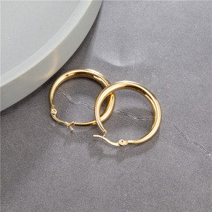 New Trendy Vintage Fashion Women Minimalist Jewelry Gold Plated Mini <strong>Plain</strong> Circle Hoop Round Earrings <strong>Ear</strong> <strong>Stud</strong> - Product Image 4