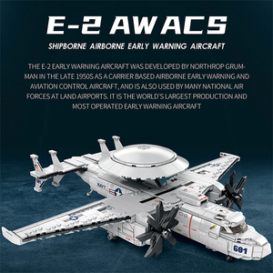 Nouvelle série Mili Tary E2 <span class=keywords><strong>Hawkeye</strong></span> MOC Hélicoptère d'avertissement précoce aérien modèle de chasse transporteur de blocs de construction jouet kit d'assemblage - Product Image 2