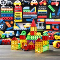 Juego de azulejos de construcción magnéticos de dimensiones personalizadas coloridas 3D, juego de bloques de juego de educación temprana creativa certificada EN71 para niños