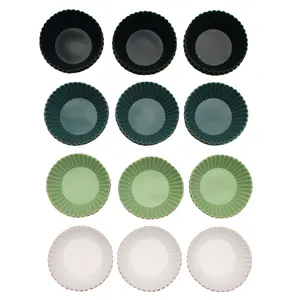 Quattro colori riutilizzabili BPA-Free Silicone Muffin tazze torta antiaderente stampi 12 pz/24 pz in confezione stampi per torte