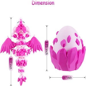 Dragon imprimé en 3D avec œuf, objets originaux, cadeaux amusants, jouet anti-stress pour adultes, adolescents, garçons, décoration de la maison, remplissage de <span class=keywords><strong>panier</strong></span> de Pâques - Product Image 2