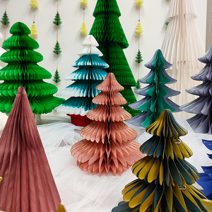 22cm Collapsible Eco Friendly Handicraft <b>Christmas</b> <b>Tree</b> Paper Honeycomb Factory CE-8P053 Party Decoration - Product Image 2