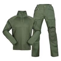 Tenue tactique TONMO complète en Spandex/Polyester Rip Stop avec coussinets EVA, respirante, légère, de poids moyen, séchage rapide, camouflage