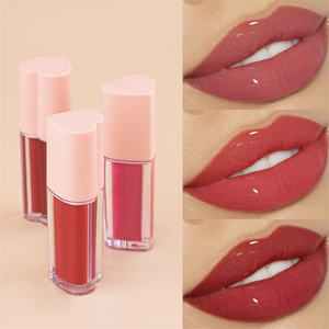 Pink LoveHeart Shaped Lip Gloss Tube Lip Glaze Embalaje personalizado Crema brillante Vegan Lip <span class=keywords><strong>Goss</strong></span> Etiqueta privada - Product Image 2
