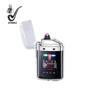 Encendedor portátil recargable por USB, antorcha a prueba de viento de doble arco para acampar al aire libre, nueva pantalla Digital, fumar de plástico clásico - Product Image 1
