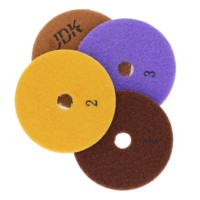 Tampon de polissage diamanté humide en 3 étapes JDK 4 pouces pour sols en marbre et granit # -3 #   Abrasif à grain moyen/gros