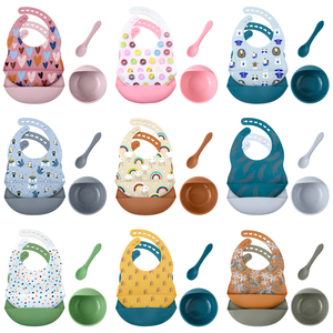 Juego de Vajilla de Silicona de Grado Alimenticio TONGTU, Libre de BPA, Babero de Dibujos Animados, Tazón y <span class=keywords><strong>Cuchara</strong></span> con Logotipo Personalizado <span class=keywords><strong>para</strong></span> la Alimentación de Niños - Product Image 6