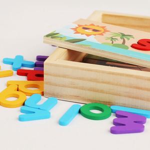 Kids Educational Spelling Toys Phonics Double-sided <b>Puzzle</b> with Wooden Storage Box for Early Reading & Letter Recognition - Product Image 5