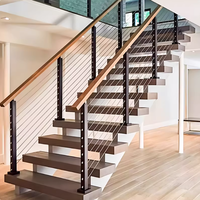 Système de garde-corps moderne en verre pour escalier et balcon, en acier inoxydable 304, installation DIY, utilisation intérieure/extérieure, terrasse extérieure