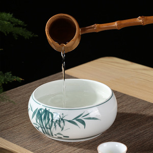 Bamboo Water Ladle Long Handled Wooden Spoon For Tea Serving Rustic Chinese Style Bar Tool - Product Image 4