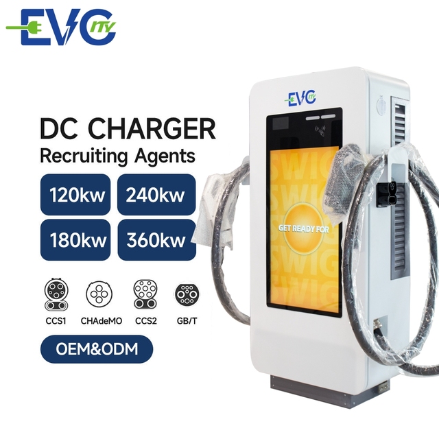 New DC IP54 Type 1 EVC D6 180kW 380V EV Charger Manufacturing Electric Car Charging Station with 7-inch Touchscreen