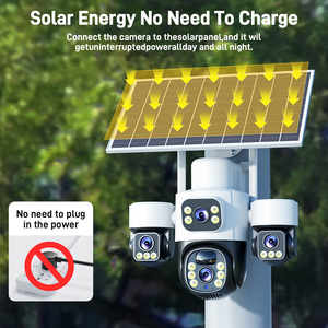 12MP 8K không dây 4G IP PTZ năng lượng mặt trời cctv camera 3 ống kính ngoài trời hệ thống an ninh máy ảnh CMOS Pan-Tilt thẻ Sim truy cập mạng máy ảnh - Product Image 5