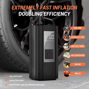 Car Tires Digital Pressure Gauge LED Light Electric Air Pump 150 PSI Tire Inflator Portable Car Jump Starter And Air Compressor