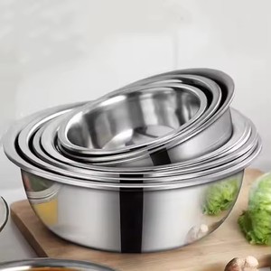 Vente <span class=keywords><strong>en</strong></span> gros de cuvettes de cuisine <span class=keywords><strong>en</strong></span> acier inoxydable de <span class=keywords><strong>grande</strong></span> capacité de haute qualité cuvette ronde <span class=keywords><strong>en</strong></span> métal de cuisson grands bols à mélange profond - Product Image 2