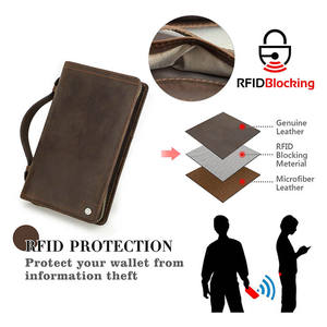 Оптовая продажа: Кожаный семейный органайзер для паспортов и документов, дорожный чехол-клатч для карт и телефона с RFID-защитой от потери - Product Image 5