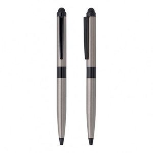 High Quality Promotional 2-in-1 Matte Metal for Stylus Ballpoint <b>Pen</b> Custom Logo Printed Laser Writing Novelty Click Feature - Product Image 3