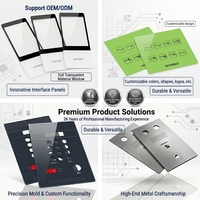 Étiquette graphique personnalisée en acrylique, sérigraphiée, avec fenêtre de visualisation, pour plaque signalétique adhésive avant d'équipement ou de dispositif (OEM)