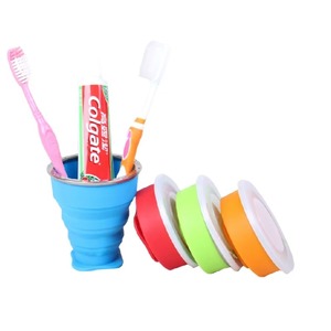Échantillon GRATUIT – Gobelet pliable en silicone en gros, bouteille d'eau pliable, gobelets en plastique avec couvercle - Product Image 3