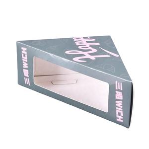 Vente en gros de boîte à sandwichs en papier pour pique-nique personnalisé triangle avec fenêtre - Product Image 6