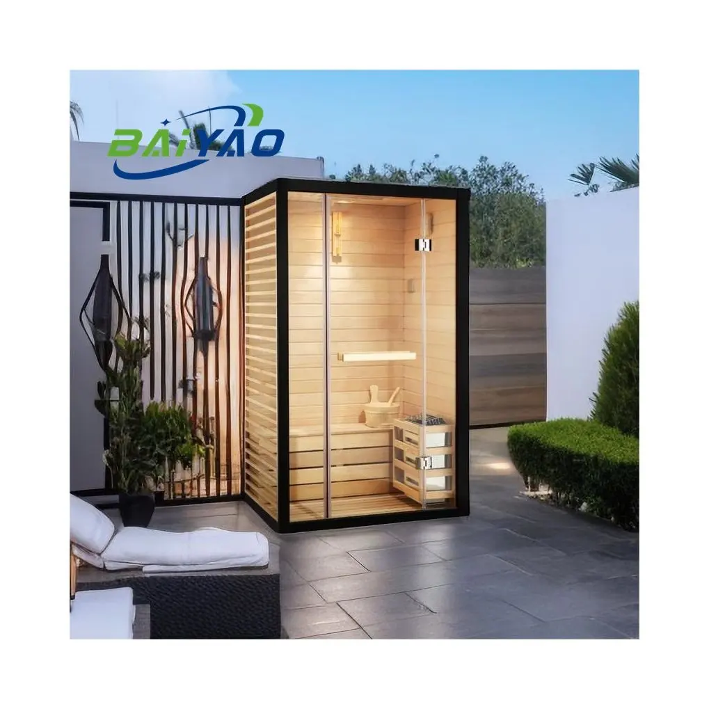 Cabina de Sauna de vapor de madera para exteriores de alta calidad, barril de cedro para 2 personas, vapor seco infrarrojo lejano, gran oferta, salas de baño de Sauna