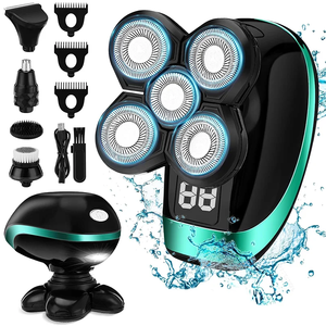 Set de Belleza Profesional 5 en 1, Afeitadora Eléctrica Impermeable para Cara y Cuerpo, Afeitadora Eléctrica Recargable con Pantalla LCD para Hombres, Afeitadora para Cabeza Calva - Product Image 1