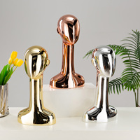 Nouveau Haute Qualité Rose Or Chrome Mannequins Stand Électrolytique Mannequin Tête Robe Forme Bijoux Lunettes De Soleil Chapeau Perruque Affichage