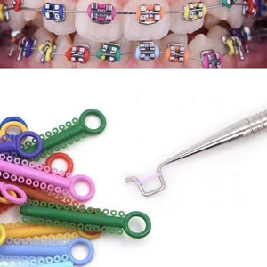 Legatura dentale Super elastica legatura elastico anelli di gomma 1040 pezzi 1 confezione colori assortiti dentaria ortodontica legatura cravatte - Product Image 4