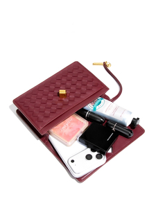 Bolso de Mano Tipo Clutch de PU y Poliéster Tejido a Mano con una Sola Correa para Mujer, Estilo Moderno - Product Image 4