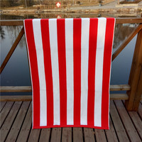 100% Cotton Luxury Soft Plush Oversized Beach Towel Striped Pool Cabana Tropical Super Absorbent Yarn Dyed Jacquard Beach Towel