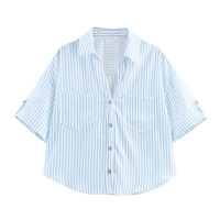 Camisas DE LINO DE manga ancha a la moda 2025 al por mayor, camisas de tira para mujer, ropa de otoño cómoda informal, Tops de mujer a la moda