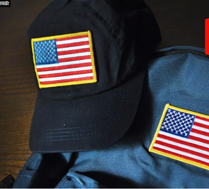 Besar bendera Amerika kain bordir penambal model jahit pak <span class=keywords><strong>4</strong></span> emas pinggiran tempel Logo pendukung dekorasi pakaian plastik - Product Image 4