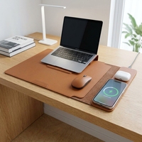 Support de téléphone multifonctionnel 4-en-1 avec recharge sans fil, sacoche pour ordinateur portable, support pour téléphones et ordinateurs portables 16 pouces/14 pouces, housse pour ordinateur portable