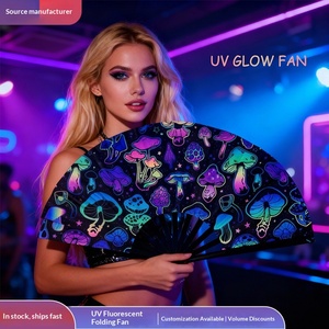 Ventilador Plegable Fluorescente UV Luminoso Personalizable para Fiestas, Discotecas y Bares, Ideal para Kung Fu - Product Image 5