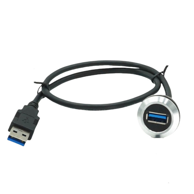 METAL 20mm USB 3.0 USB 3.0 Male to Female Flush Mount Extension Cable for Car Truck Boat Motorcycle Dashboard Panel