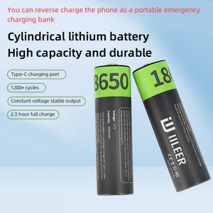 Batería de Iones de Litio Recargable IILEER de 7400mWh, 3.7V, 1200 Ciclos, Puerto Tipo C, Batería de Iones de Litio Cilíndrica 18500 21700 - Product Image 2