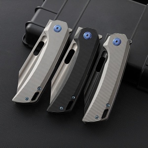 سكين قابل للطي بمقبض من سبائك التيتانيوم الراقية مع دعم M390 OEM للتخييم في الهواء الطلق - Product Image 3