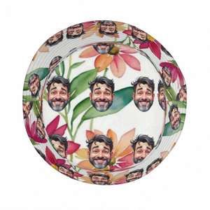 Bob personnalisé avec motifs dessinés à la main (feuille, dessin animé, camouflage, léopard, écossais) pour usage quotidien, plage et randonnée - Product Image 2