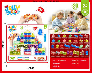 Blocs sensoriels souples pour les enfants de 2 ans, blocs de construction transparents en gelée compressible, sans BPA, jouets pour développer la motricité fine des tout-petits - Product Image 2