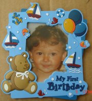 Cadre photo magnétique promotionnel personnalisable en PVC souple 3D, écologique, amusant et mignon pour enfants, nouveau-nés et premiers anniversaires