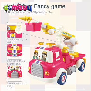 消防车吸烟喷水玩具DIY积木车 - Product Image 3