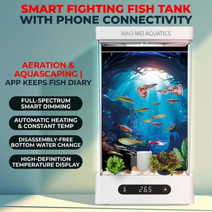Akuarium Mini Desktop JSD Smart Betta Fish Tank 0.42GAL dengan Kontrol Aplikasi, Pemanas, Lampu RGB, dan Pembuangan di Bawah - Product Image 6