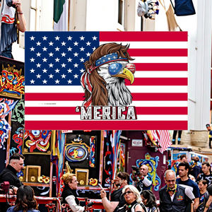 Eagle Mullet <span class=keywords><strong>Merica</strong></span> Bandera divertida 3x5FT 4 de Julio Bandera americana A prueba de decoloración Poliéster de colores vivos con ojales de latón - Product Image 5