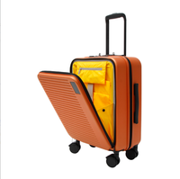 Flugzeug-Handgepäck PC-Koffer Langlebiger Leichter Trolley Multifunktionaler Getränkehalter Seitlich Öffnender Deckel Drehbare Räder Gepäck