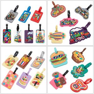 Silicone Luggage Tags With Food Patterns Rectangle Shape Personalized Travel Accessories - Product Image 2
