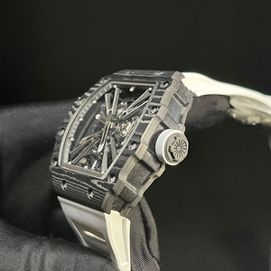 Reloj Clásico Premium a Prueba de Agua con Esfera Transparente, Caja de Fibra de Carbono Negra, Correa de Goma, Reloj Deportivo de Buceo para Hombre - Product Image 3