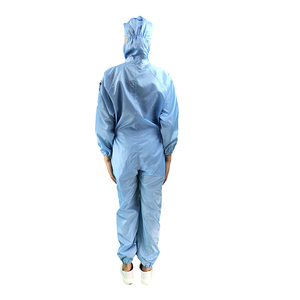 Abbigliamento antistatico <span class=keywords><strong>da</strong></span> <span class=keywords><strong>lavoro</strong></span> a buon mercato bianco blu 5mm striscia lavabile in poliestere antistatico ESD abito <span class=keywords><strong>da</strong></span> camera bianca - Product Image 6