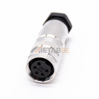 Conector M16 IP67 de 5 Pines Hembra, Conector Impermeable con Carcasa Metálica