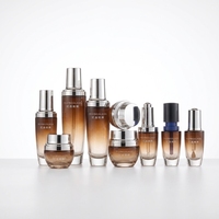 Set Botol dan Jar Kosmetik Kaca Kemasan Profesional 120ml 100ml 60ml 40ml 50g 30g untuk Serum Krim Perawatan Kulit Merek